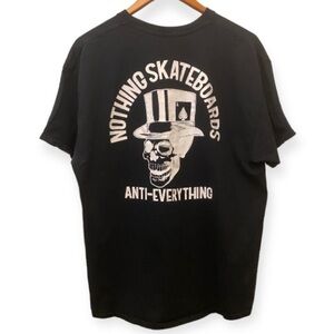 Nothing Skateboards T Shirt Skull With Hat Ace Anti-Everything Mens Tee Sz XL